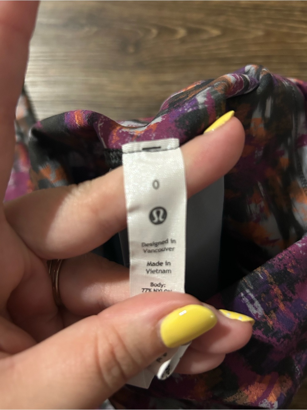 lululemon athletica Multicolor Abstract Print Leggings (Black, Purple, Orange)